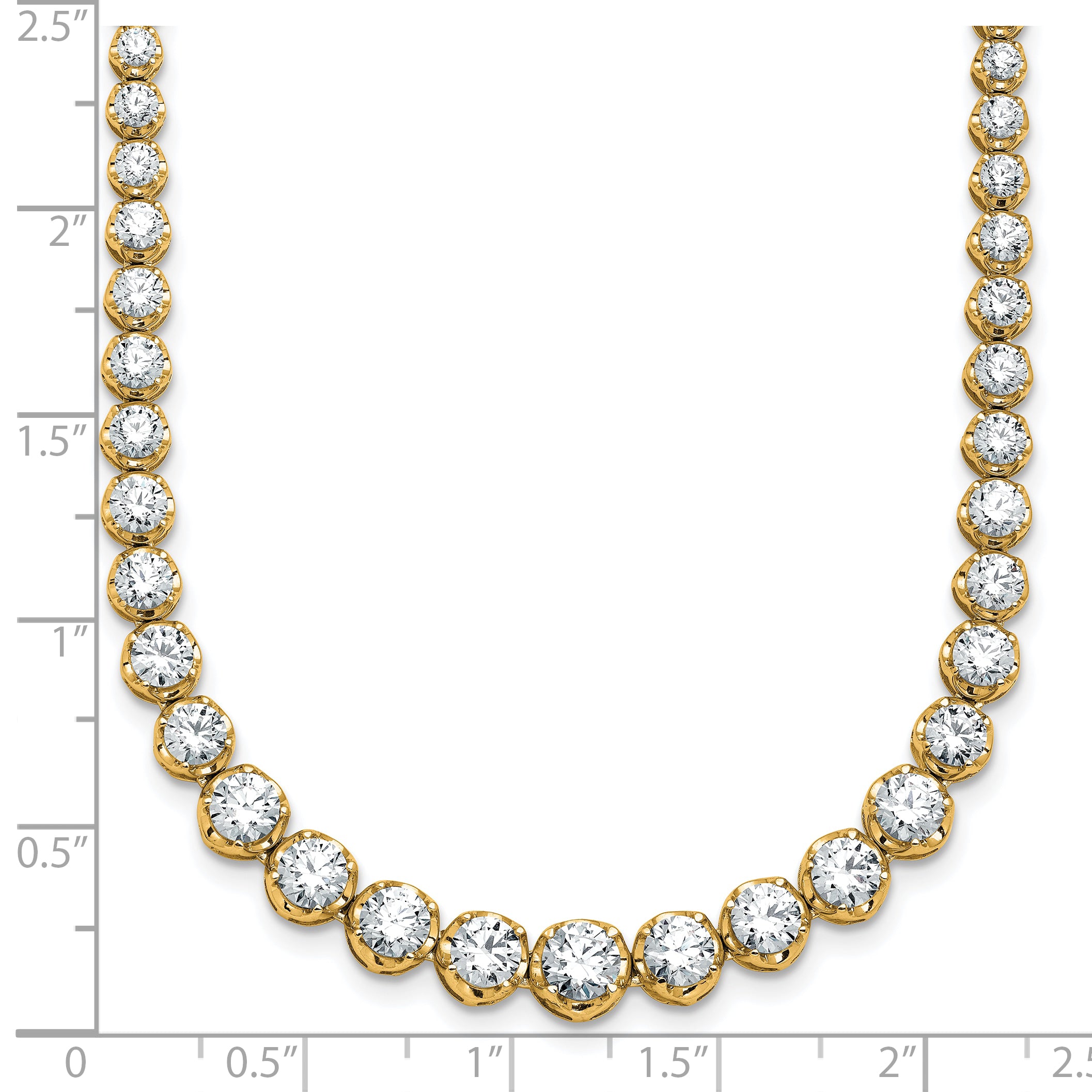 14k 11 carat Lab Grown Diamond VS/SI+ G+ Complete Round 20 inch Graduated Tennis Necklace