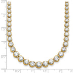 14k 11 carat Lab Grown Diamond VS+ F+ Complete Round 20 inch Graduated Tennis Necklace