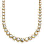 14k 11 carat Certified Lab Grown Diamond VS+ F+ Complete Round 20 inch Graduated Tennis Necklace