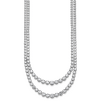 14k White Gold 14 3/8 carat Lab Grown Diamond VS/SI+ G+ Complete 16 inch Graduated Layered Tennis Necklace