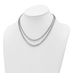 14k White Gold 14 3/8 carat Lab Grown Diamond VS+ F+ Complete 16 inch Graduated Layered Tennis Necklace