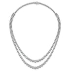 14k White Gold 14 3/8 carat Certified Lab Grown Diamond VS+ F+ Complete 16 inch Graduated Layered Tennis Necklace