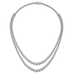14k White Gold 14 3/8 carat Certified Lab Grown Diamond VS+ F+ Complete 16 inch Graduated Layered Tennis Necklace