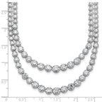 14k White Gold 14 3/8 carat Certified Lab Grown Diamond VS+ F+ Complete 16 inch Graduated Layered Tennis Necklace