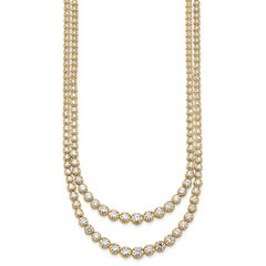 14k 14 3/8 carat Certified Lab Grown Diamond VS+ F+ Complete 16 inch Graduated Layered Tennis Necklace