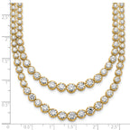 14k 14 3/8 carat Lab Grown Diamond VS+ F+ Complete 16 inch Graduated Layered Tennis Necklace
