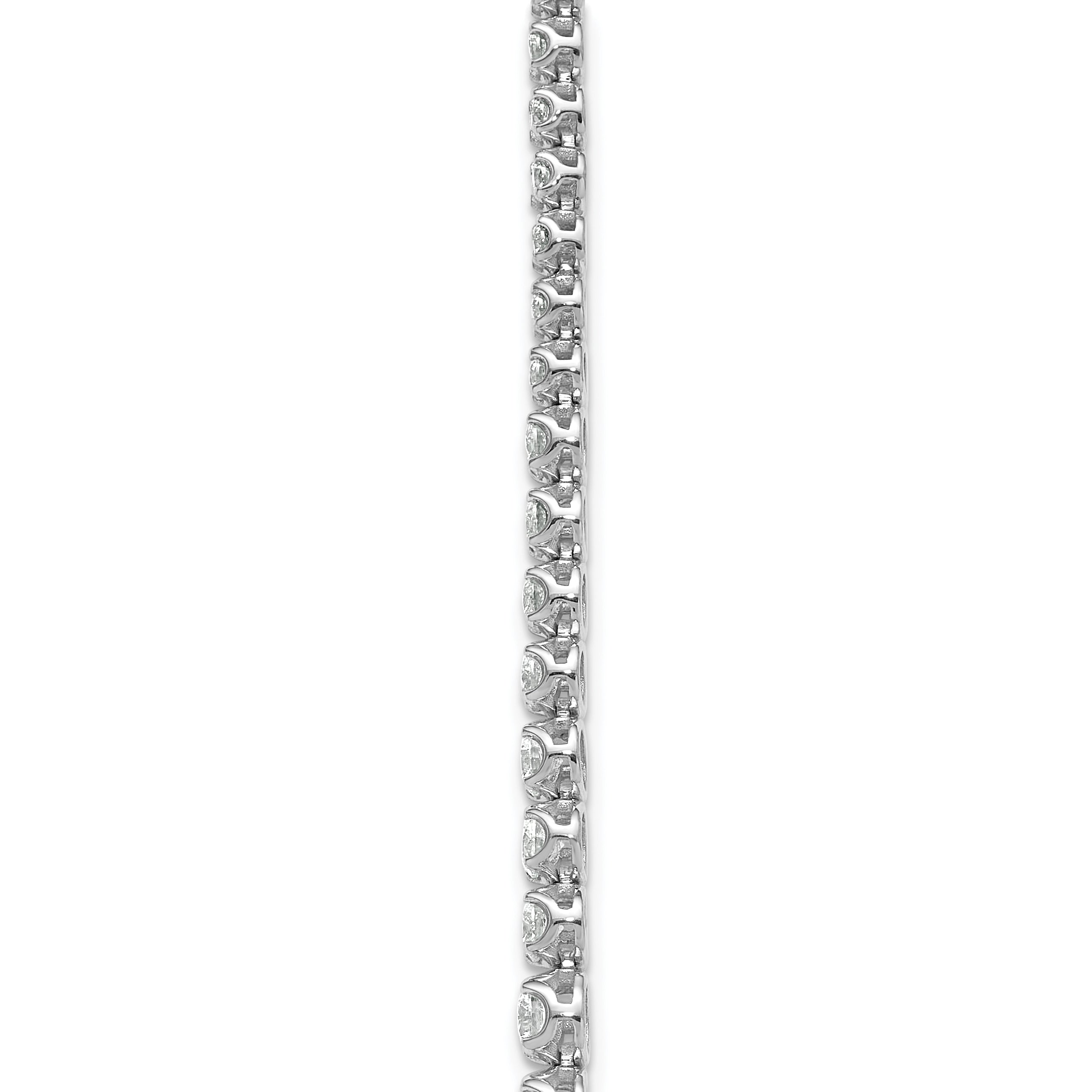 14k White Gold 14 7/8 carat Certified Lab Grown Diamond VS/SI+ G+ Complete 18 inch Graduated Layered Tennis Necklace