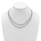 14k White Gold 14 7/8 carat Lab Grown Diamond VS+ F+ Complete 18 inch Graduated Layered Tennis Necklace