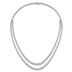 14k White Gold 14 7/8 carat Certified Lab Grown Diamond VS+ F+ Complete 18 inch Graduated Layered Tennis Necklace