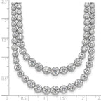 14k White Gold 14 7/8 carat Lab Grown Diamond VS/SI+ G+ Complete 18 inch Graduated Layered Tennis Necklace
