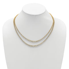 14k 14 7/8 carat Lab Grown Diamond VS+ F+ Complete 18 inch Graduated Layered Tennis Necklace