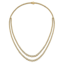 14k 14 7/8 carat Certified Lab Grown Diamond VS/SI+ G+ Complete 18 inch Graduated Layered Tennis Necklace