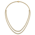 14k 14 7/8 carat Lab Grown Diamond VS+ F+ Complete 18 inch Graduated Layered Tennis Necklace