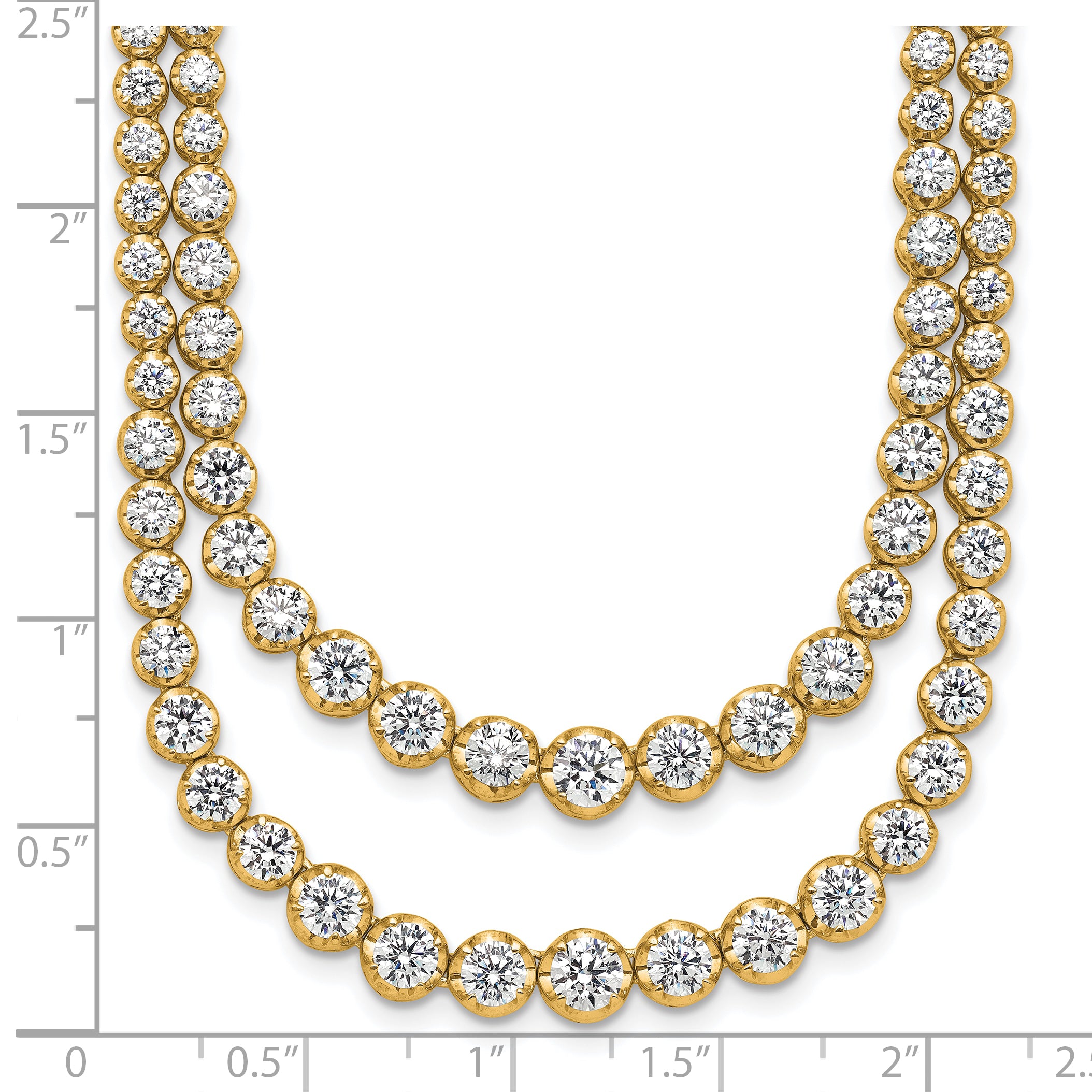 14k 14 7/8 carat Certified Lab Grown Diamond VS/SI+ G+ Complete 18 inch Graduated Layered Tennis Necklace