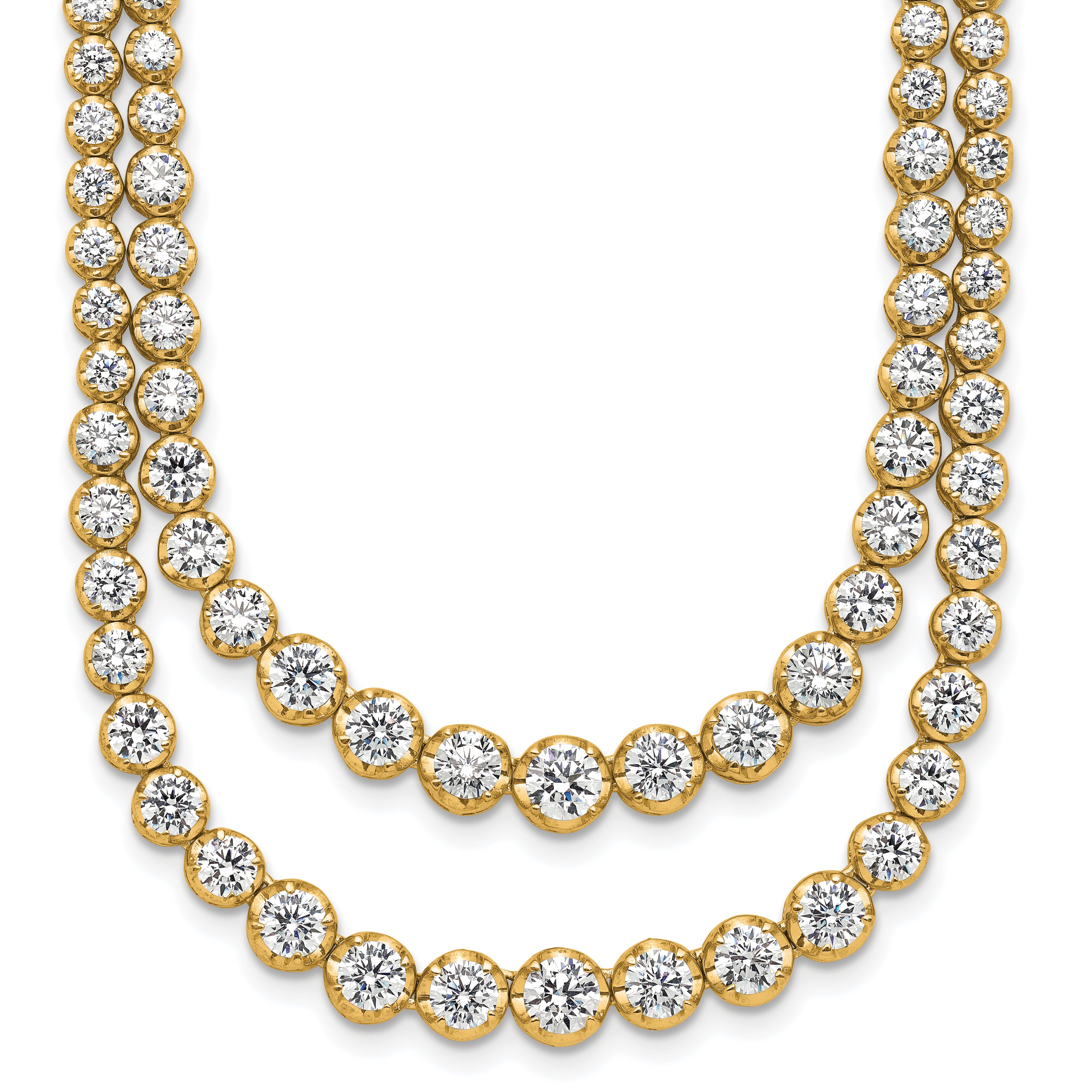 14k 14 7/8 carat Certified Lab Grown Diamond VS/SI+ G+ Complete 18 inch Graduated Layered Tennis Necklace