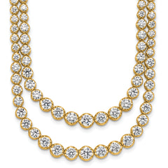 14k 14 7/8 carat Certified Lab Grown Diamond VS+ F+ Complete 18 inch Graduated Layered Tennis Necklace