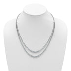 14k White Gold 15 1/2 carat Certified Lab Grown Diamond VS+ F+ Complete 20 inch Graduated Layered Tennis Necklace