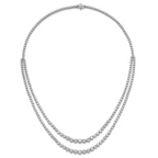 14k White Gold 15 1/2 carat Certified Lab Grown Diamond VS/SI+ G+ Complete 20 inch Graduated Layered Tennis Necklace