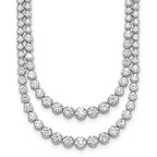14k White Gold 15 1/2 carat Lab Grown Diamond VS+ F+ Complete 20 inch Graduated Layered Tennis Necklace