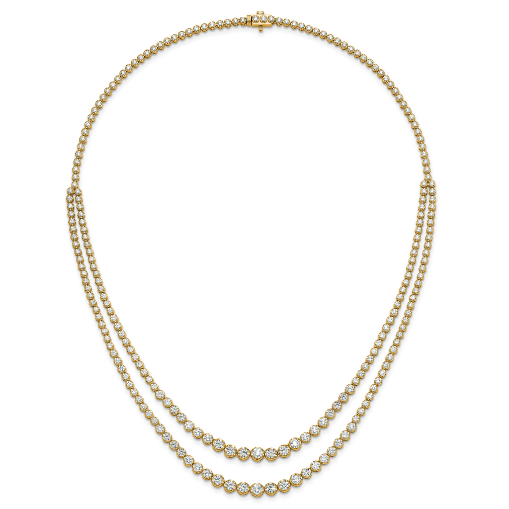 14k 15 1/2 carat Certified Lab Grown Diamond VS/SI+ G+ Complete 20 inch Graduated Layered Tennis Necklace