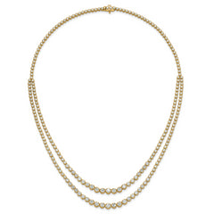 14k 15 1/2 carat Certified Lab Grown Diamond VS/SI+ G+ Complete 20 inch Graduated Layered Tennis Necklace