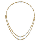 14k 15 1/2 carat Lab Grown Diamond VS+ F+ Complete 20 inch Graduated Layered Tennis Necklace