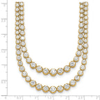 14k 15 1/2 carat Certified Lab Grown Diamond VS/SI+ G+ Complete 20 inch Graduated Layered Tennis Necklace
