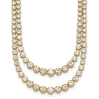 14k 15 1/2 carat Certified Lab Grown Diamond VS+ F+ Complete 20 inch Graduated Layered Tennis Necklace