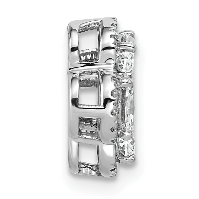 14k White Gold 1 1/8 carat Lab Grown Diamond VS/SI+ G+ Complete Cluster Chain Slide Pendant