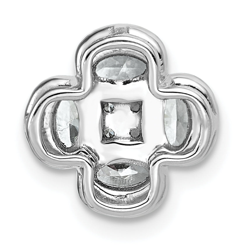 14k White Gold 1 1/8 carat Lab Grown Diamond VS/SI+ G+ Complete Cluster Chain Slide Pendant