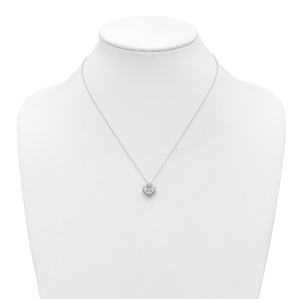 14kw Lab Grown VS/SI+ G+ Diamond Cluster Pendant with Chain