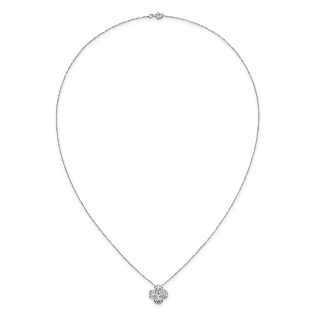14kw Lab Grown VS/SI+ G+ Diamond Cluster Pendant with Chain