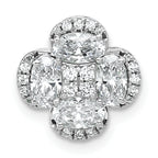 14k White Gold 1 1/8 carat Lab Grown Diamond VS/SI+ G+ Complete Cluster Chain Slide Pendant