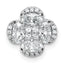14k White Gold 1 1/8 carat Lab Grown Diamond VS/SI+ G+ Complete Cluster Chain Slide Pendant