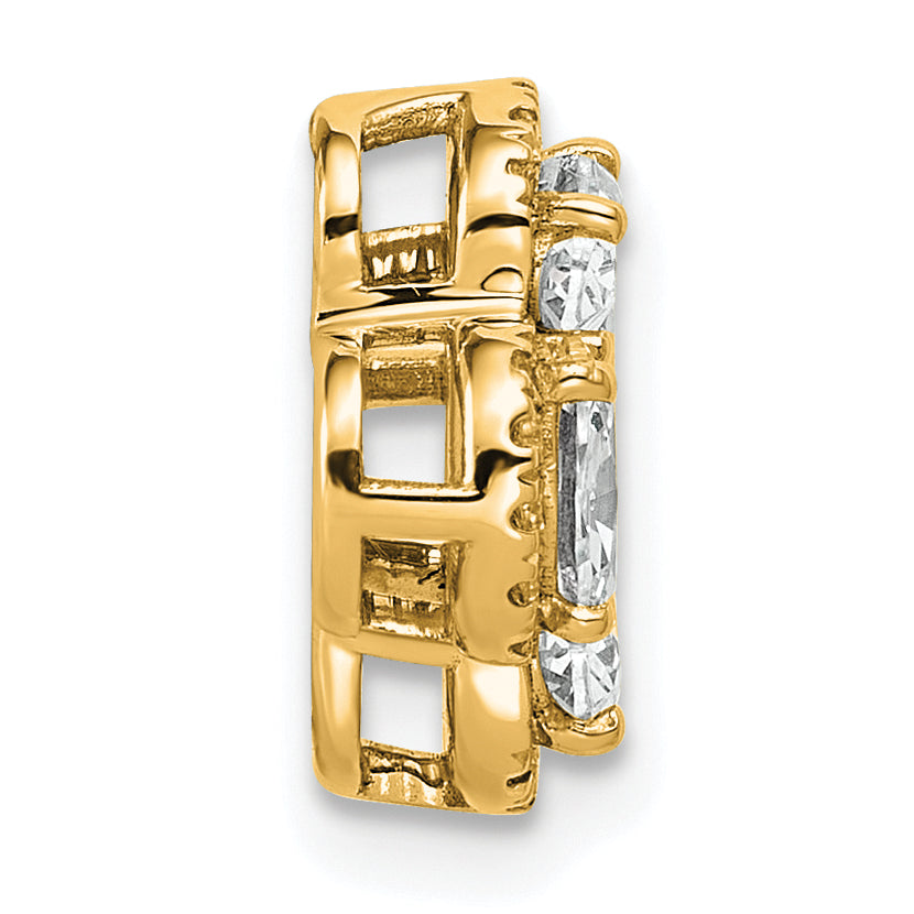 14k 1 1/8 carat Lab Grown Diamond VS/SI+ G+ Complete Cluster Chain Slide Pendant Secondary image
