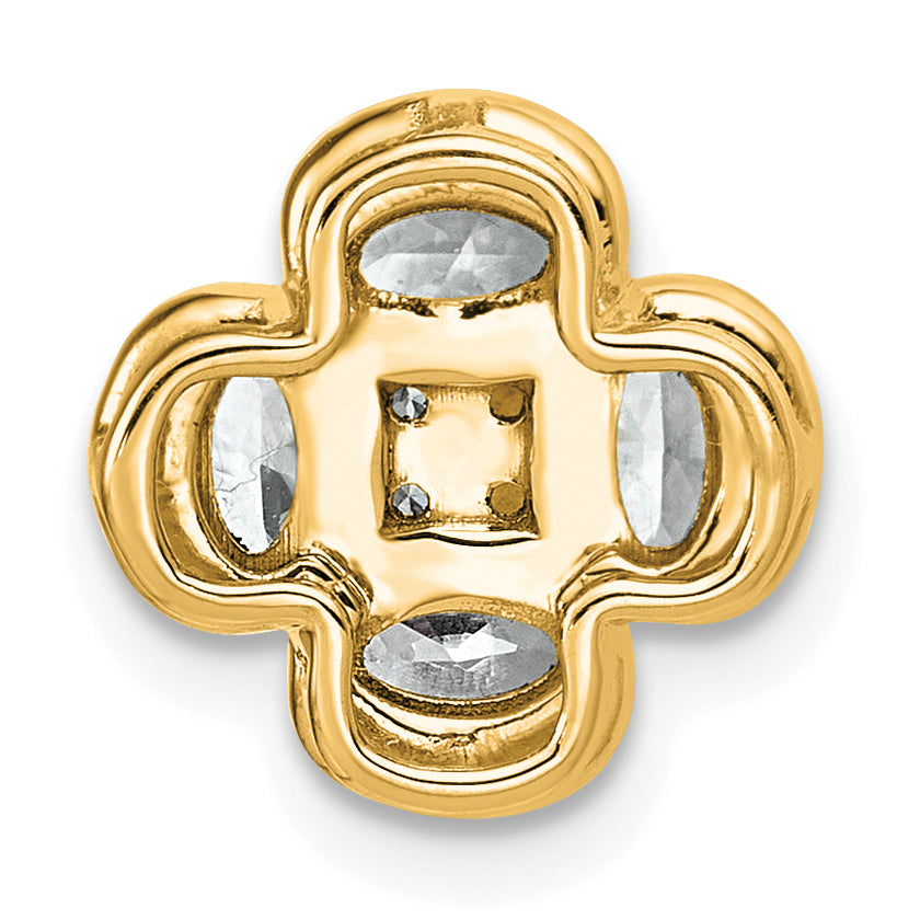 14k 1 1/8 carat Lab Grown Diamond VS/SI+ G+ Complete Cluster Chain Slide Pendant