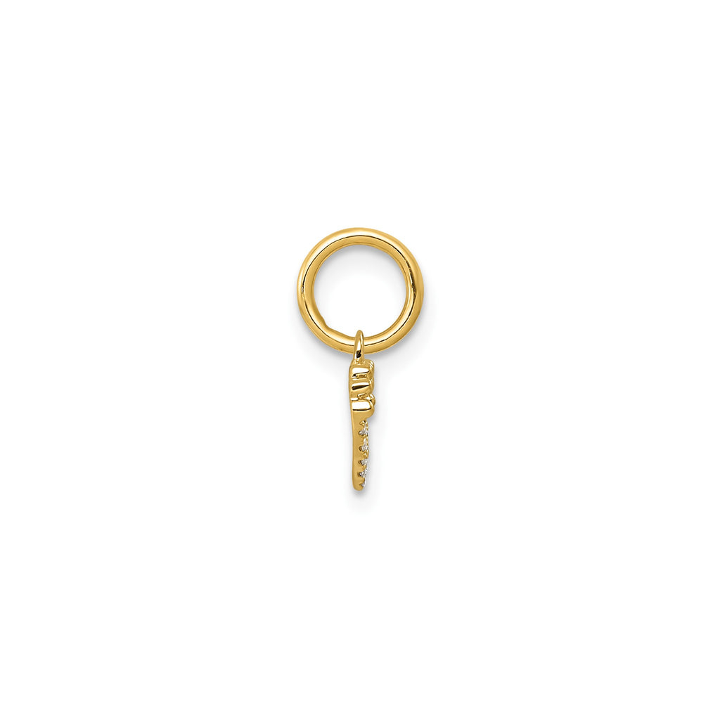Diamond Beaded Heart Pendant in 14K Yellow Gold (.03 ct. tw.) - Sophia Jewelers