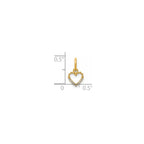 Diamond Beaded Heart Pendant in 14K Yellow Gold (.03 ct. tw.) - Sophia Jewelers