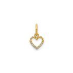 Diamond Beaded Heart Pendant in 14K Yellow Gold (.03 ct. tw.) - Sophia Jewelers