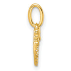 14K Polished Diamond Beaded Heart Pendant