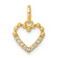 14K Polished Diamond Beaded Heart Pendant