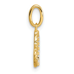 14K Polished Diamond Twisted Heart Pendant