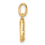 14k Polished Diamond Beaded Horseshoe Pendant