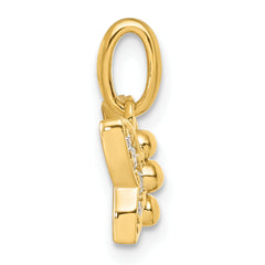 14K Polished Diamond Butterfly Pendant