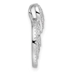 14K White Gold Polished 5/8 carat Diamond Layered Circles Doorknocker Chain Slide