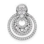 14K White Gold Polished 5/8 carat Diamond Layered Circles Doorknocker Chain Slide