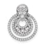 14K White Gold Polished 5/8 carat Diamond Layered Circles Doorknocker Chain Slide