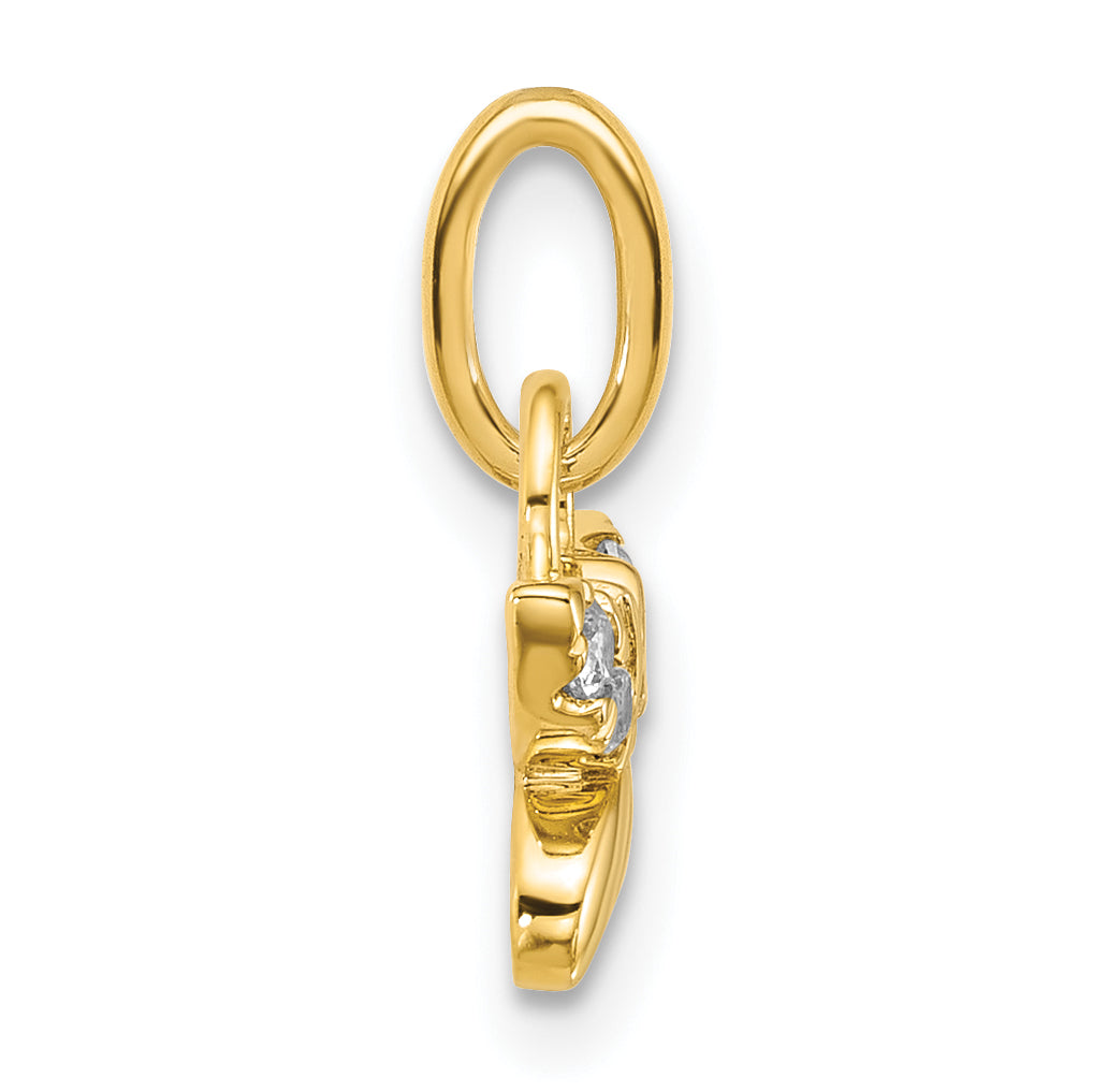 14K Polished Diamond Butterfly Charm Secondary image