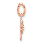 14K Rose Gold Polished Diamond Four Leaf Clover Charm