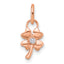 14K Rose Gold Polished Diamond Four Leaf Clover Charm